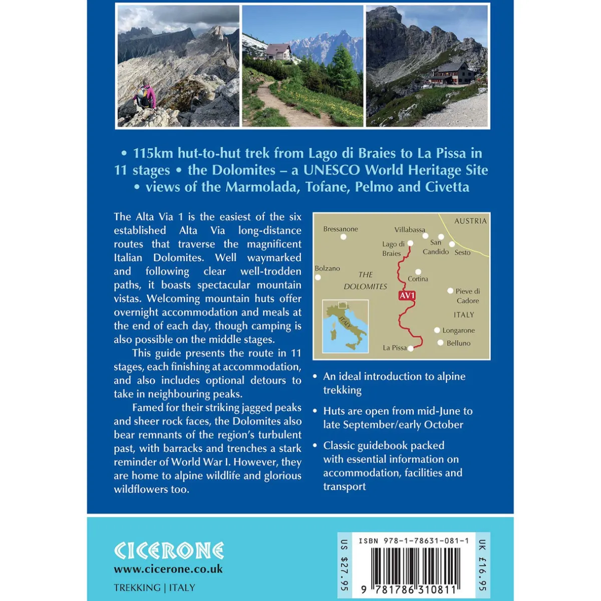 Cicerone Alta Via 1 - Trekking in the Dolomites
