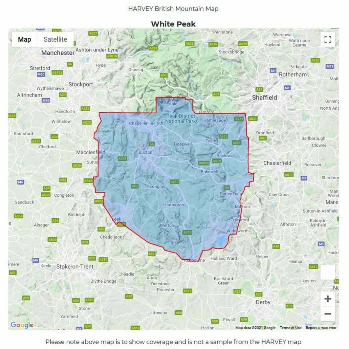 Harvey Maps British Mountain Map - White Peak