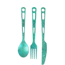 TOAKS Coloured Titanium 3-Piece Cutlery Set