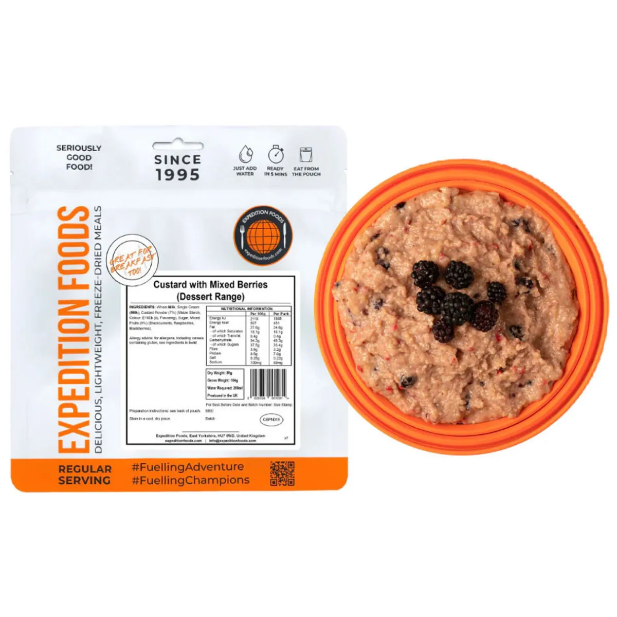 Expedition Foods Custard with Mixed Berries (Single Serving)