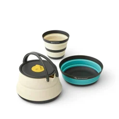 Sea to Summit Frontier UL Collapsible Kettle Cook Set - [3 Piece] 1.1L Kettle, Cup & Bowl