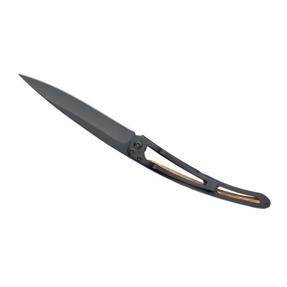 Deejo 27g Knife - Black/Olive Wood