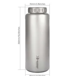 SilverAnt Large Titanium Water Bottle 1500ml - Wide Mouth