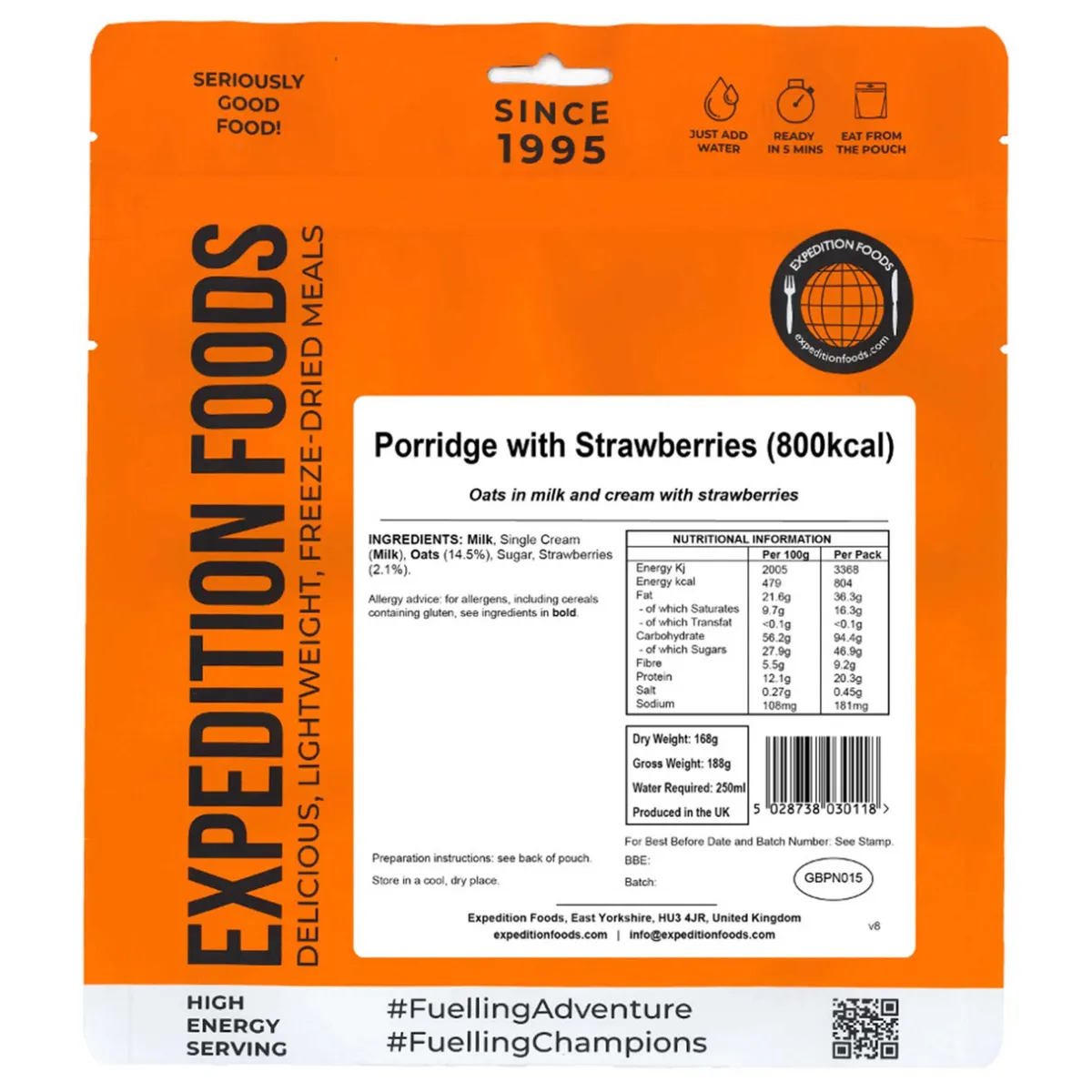 Expedition Foods Porridge with Strawberries (High Energy Serving)
