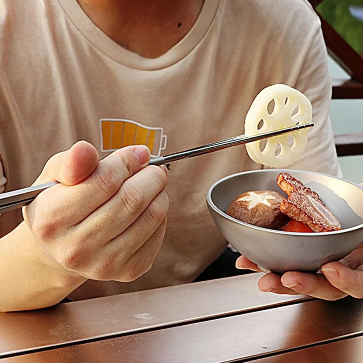 SilverAnt Titanium Chopsticks - Short Handle