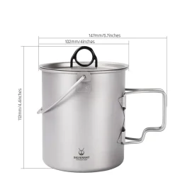 TOAKS Titanium Pot 750ml with lid and bail handle