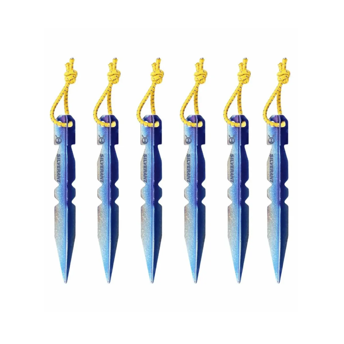 SilverAnt Titanium Y-Shape Tent Stakes - Short 6 Pack