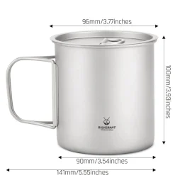 SilverAnt Ultralight Titanium Cup with Lid 600ml