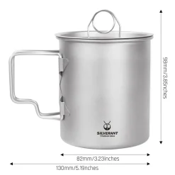 SilverAnt Ultralight Titanium Cup with Lid 500ml