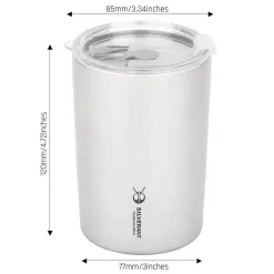 SilverAnt Ultralight Titanium Double-Wall Coffee Cup with Straw 400ml