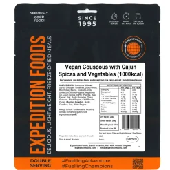 Expedition Foods Vegan Couscous with Cajun Spices and Vegetables (Double Serving)